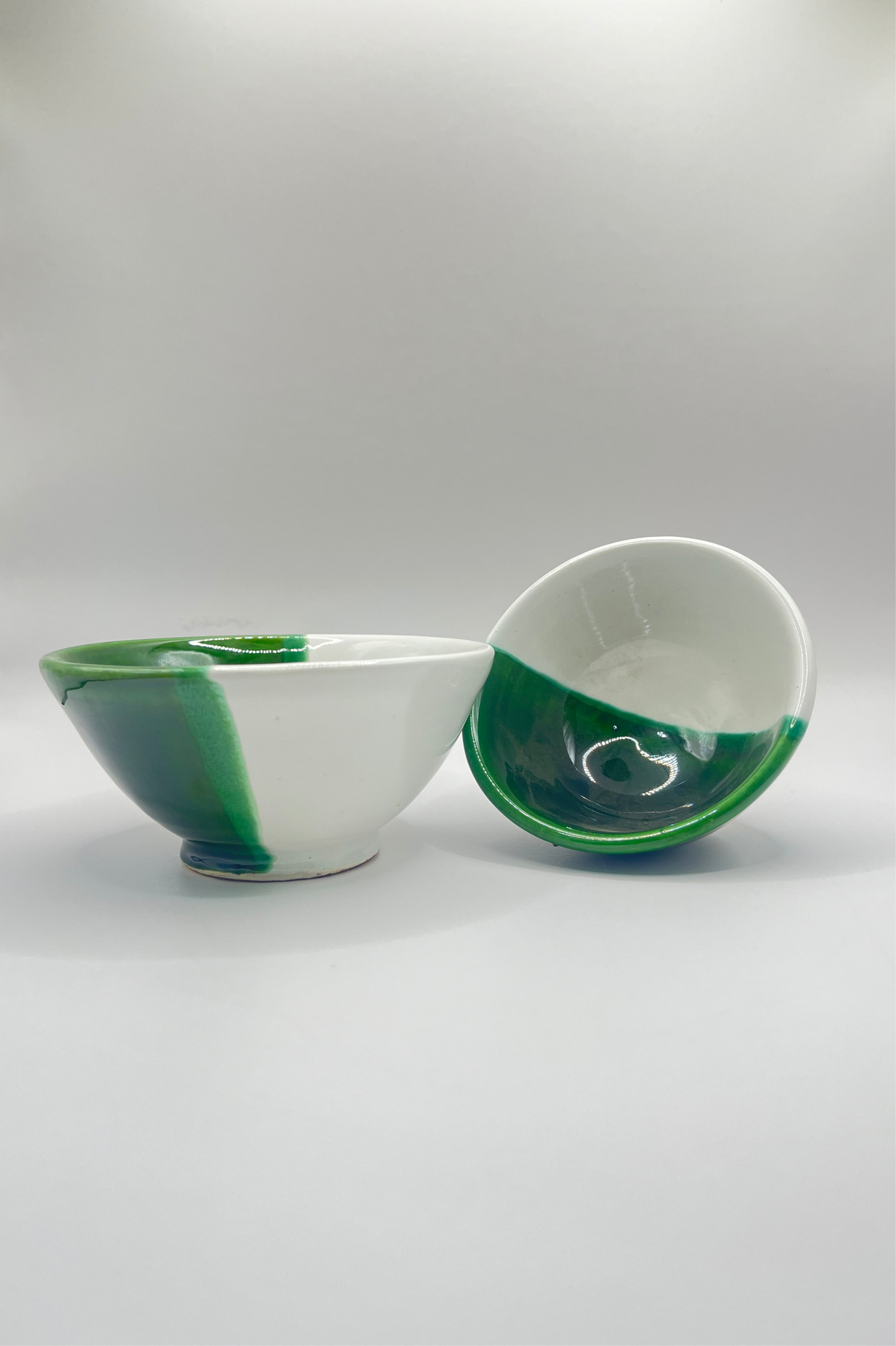 Duo de coupelles bicolores - VERT/BLANC