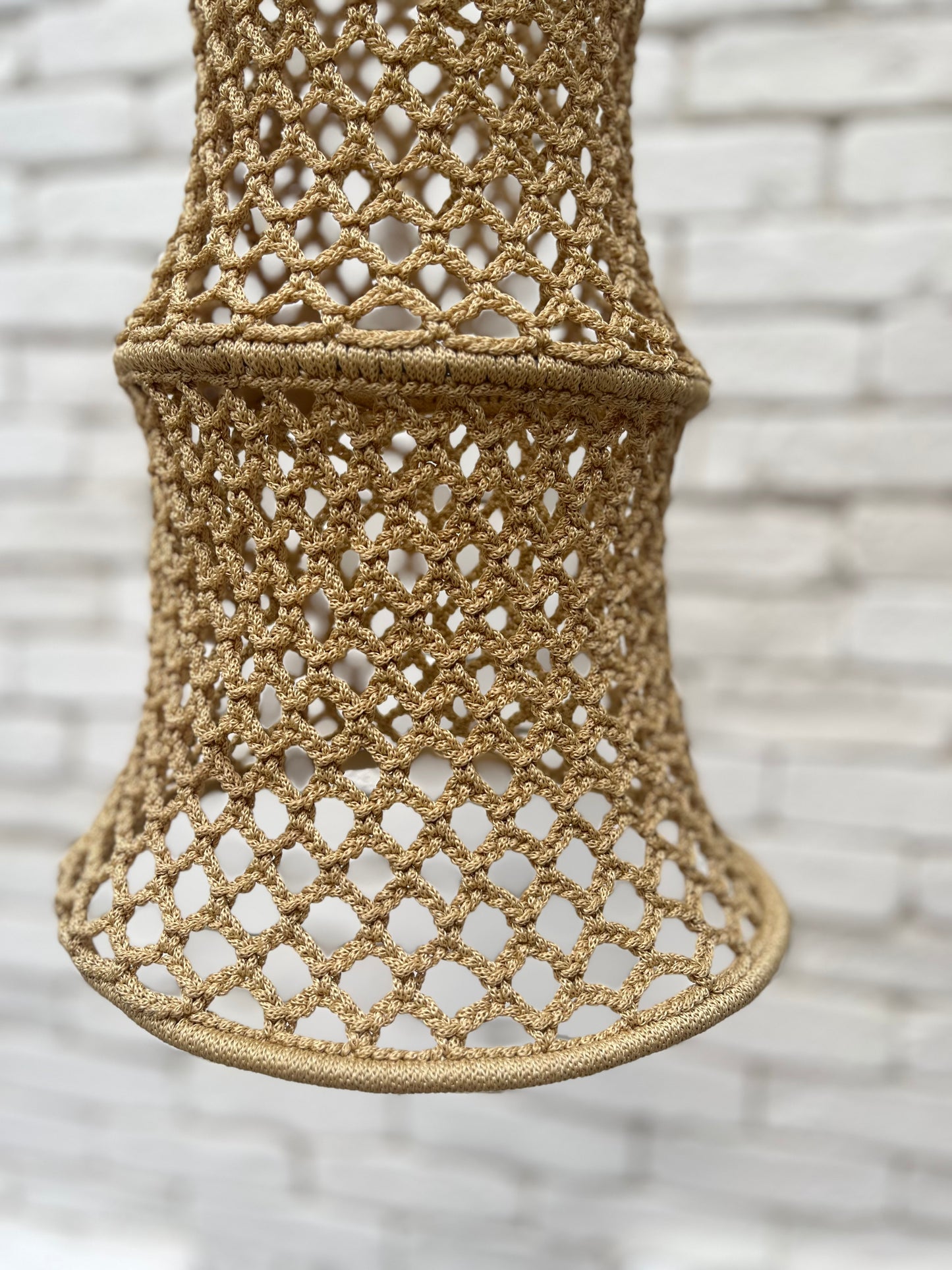 Grande suspension crochet - BEIGE
