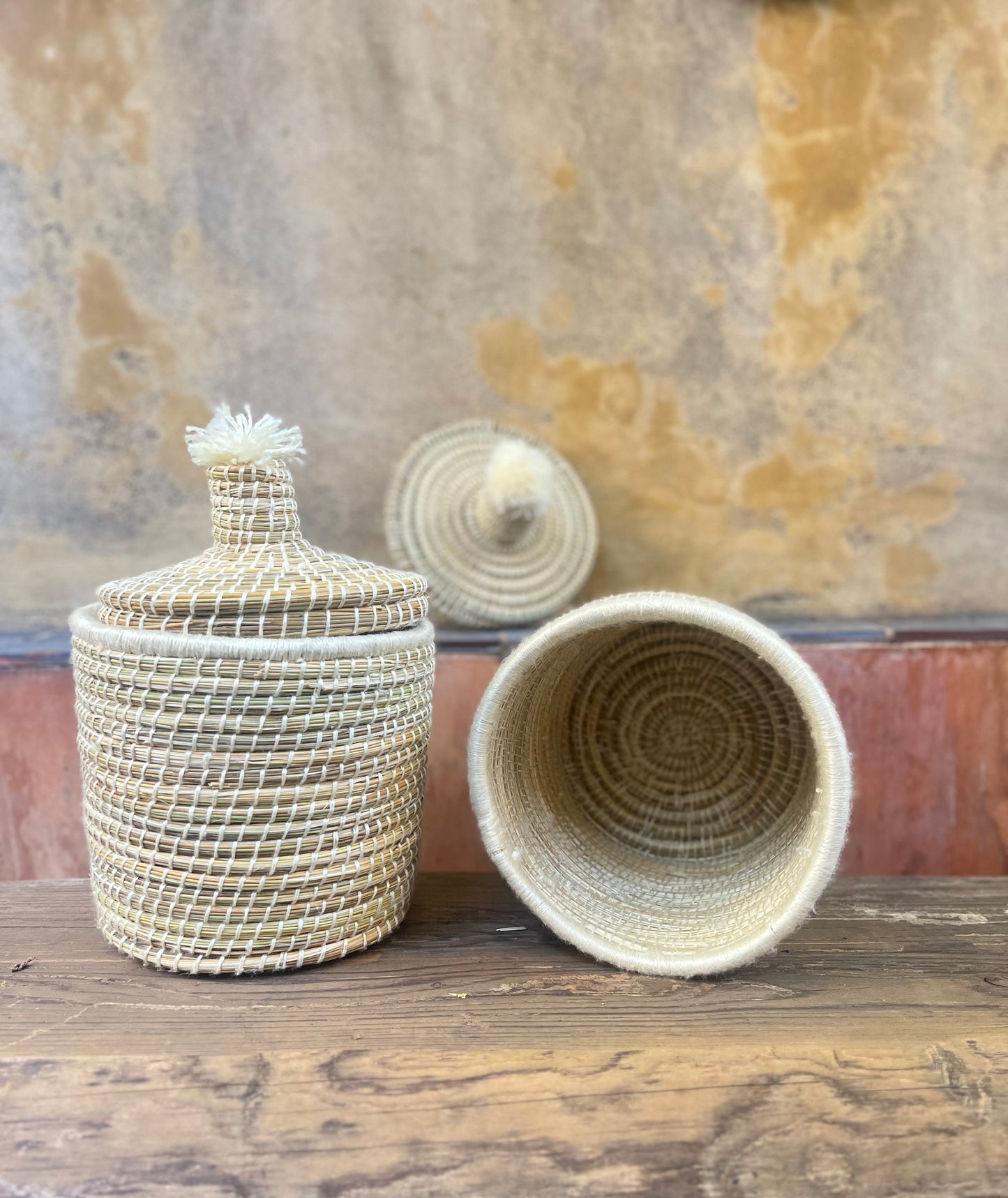 Panier berbère - couvercle pompon