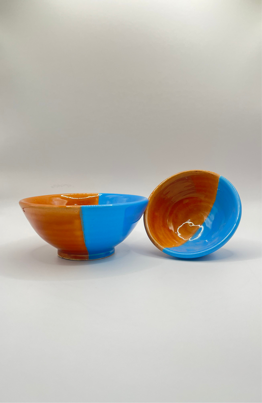 Duo de coupelles bicolores - MARRON BLEU