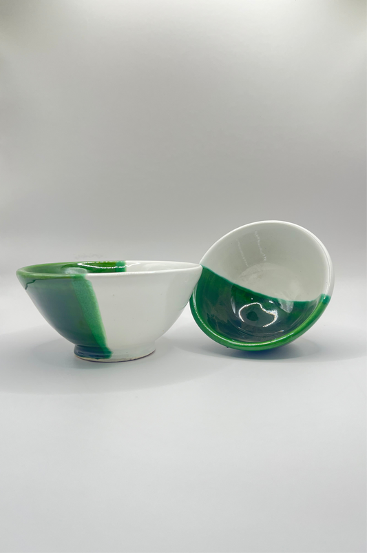Duo de coupelles bicolores - VERT/BLANC