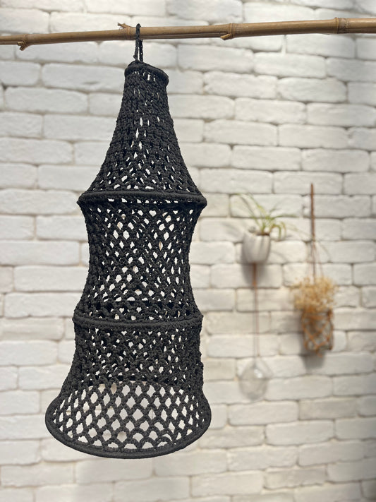 Grande suspension crochet - NOIR